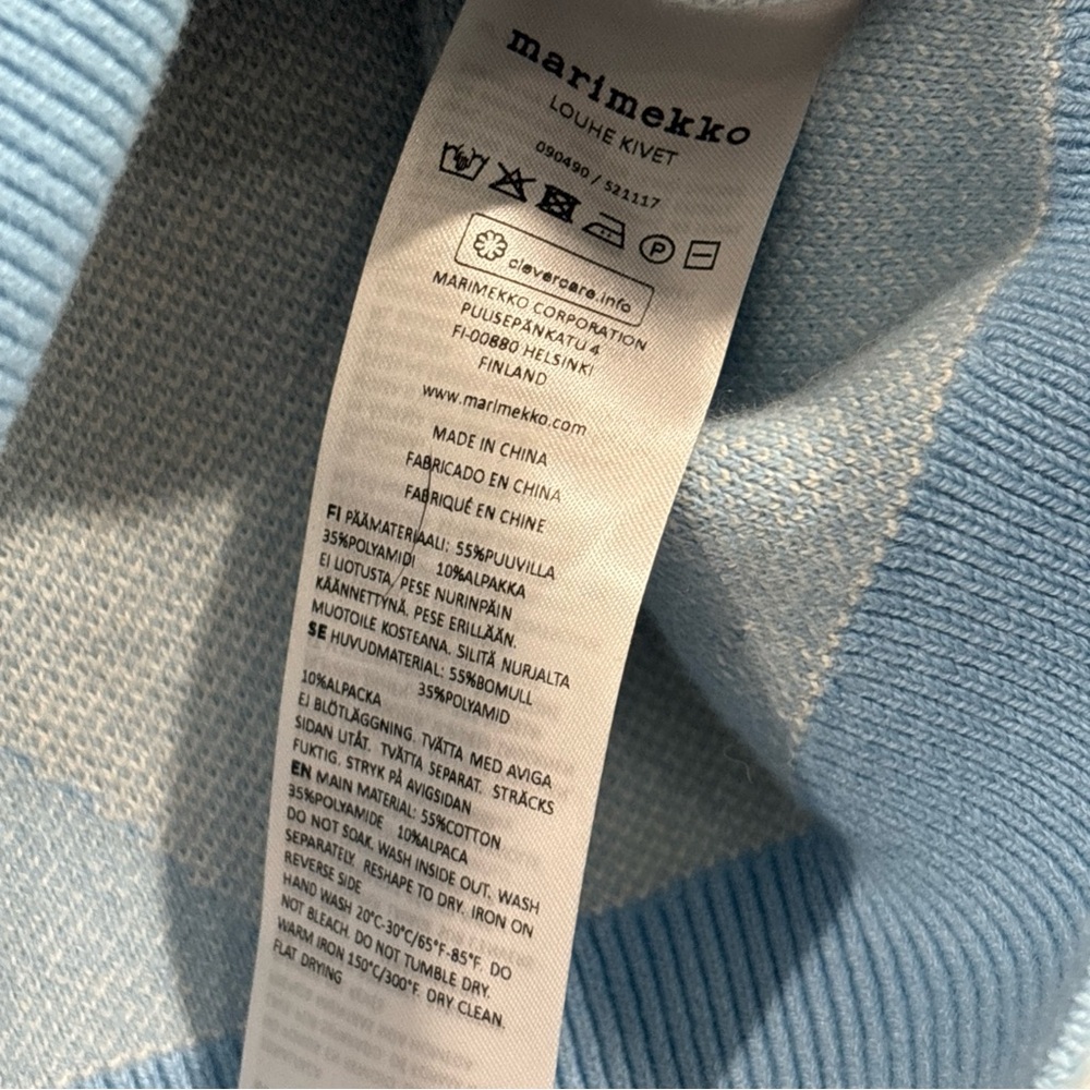 Marimekko Kioski Louhe Kivet Pullover Long Sleeve Sweater Alpaca Cotton Blend - Picture 5 of 10